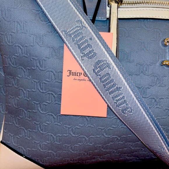 💎RARE💎Juicy Couture Duffle Bag NWT – Blue Monogram & Rhinestone Logo - Picture 8 of 10